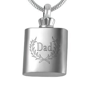 Dad Flask Ashes Necklace Urn Cremation Keepsake Memorial Necklace
